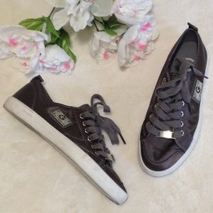 G By Guess Gray Satin Lace-up Sneakers